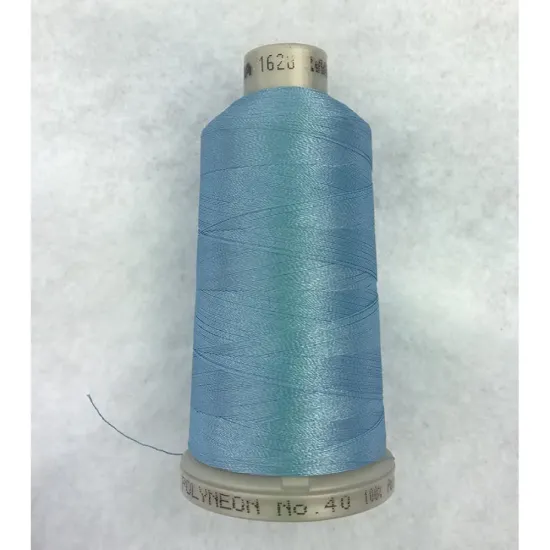 Ata de brodat polyneon Worn Denim, 100% polyester, finete 40, con 1000 metri, cutie 10 conuri