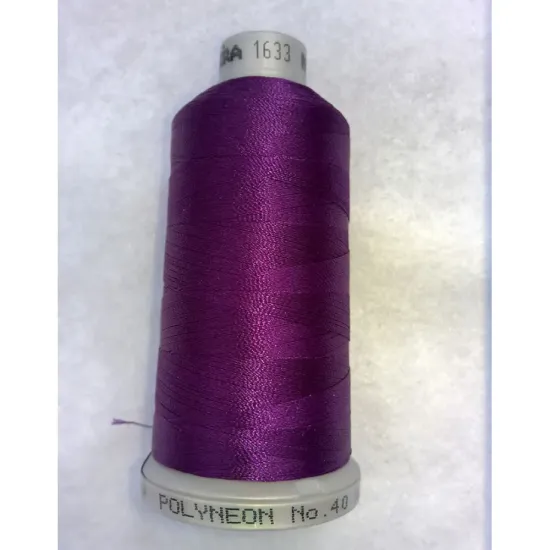 Ata de brodat polyneon Purple Passion, 100% polyester, finete 40, con 1000 metri, cutie 10 conuri