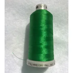 Ata de brodat polyneon Celtic Green, 100% polyester, finete 40, con 1000 metri, cutie 10 conuri