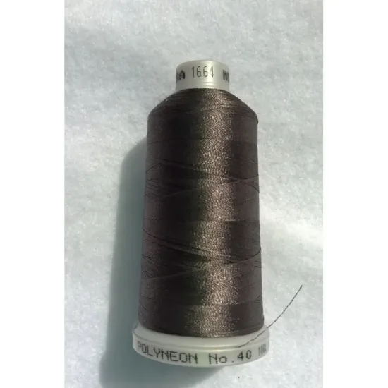 Ata de brodat polyneon Graphite, 100% polyester, finete 40, con 1000 metri, cutie 10 conuri