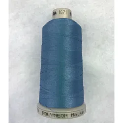 Ata de brodat polyneon Country Kitchen Blue, 100% polyester, finete 40, con 1000 metri, cutie 10 conuri