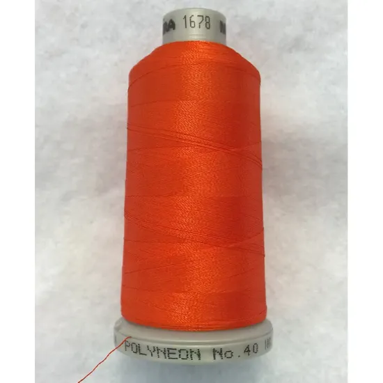 Ata de brodat polyneon Pumpkin, 100% polyester, finete 40, con 1000 metri, cutie 10 conuri