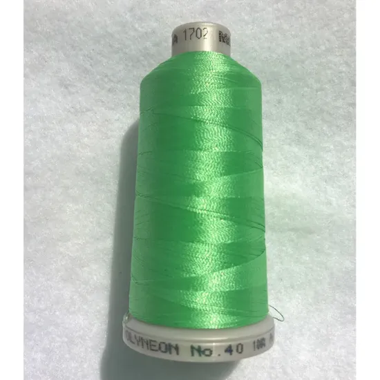 Ata de brodat polyneon Spearmint, 100% polyester, finete 40, con 1000 metri, cutie 10 conuri