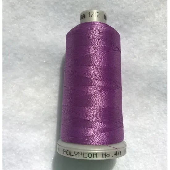 Ata de brodat polyneon Lilac, 100% polyester, finete 40, con 1000 metri, cutie 10 conuri