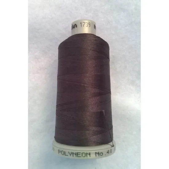 Ata de brodat polyneon Charcoal, 100% polyester, finete 40, con 1000 metri, cutie 10 conuri