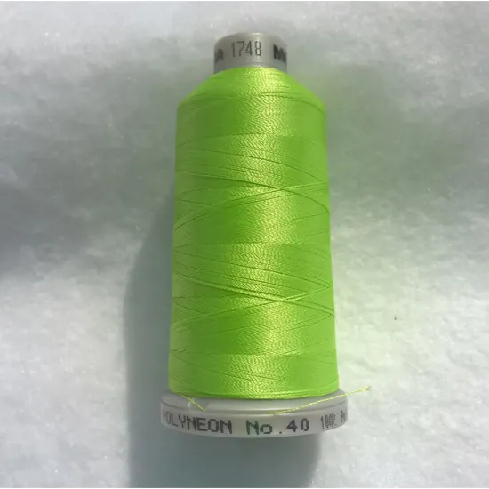 Ata de brodat polyneon Margarita Lime, 100% polyester, finete 40, con 1000 metri, cutie 10 conuri