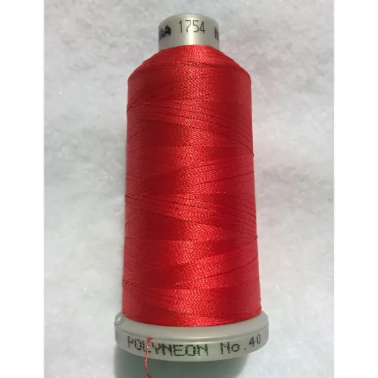 Ata de brodat polyneon Raspberry Punch, 100% polyester, finete 40, con 1000 metri, cutie 10 conuri