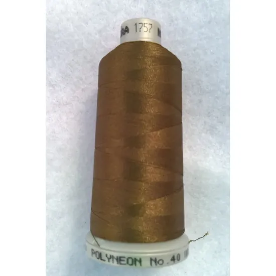 Ata de brodat polyneon Dark Olive, 100% polyester, finete 40, con 1000 metri, cutie 10 conuri