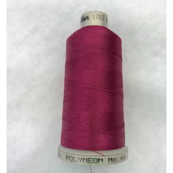 Ata de brodat polyneon Dark Raspberry, 100% polyester, finete 40, con 1000 metri, cutie 10 conuri