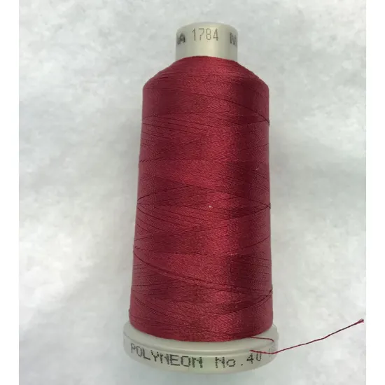 Ata de brodat polyneon Merlot, 100% polyester, finete 40, con 1000 metri, cutie 10 conuri