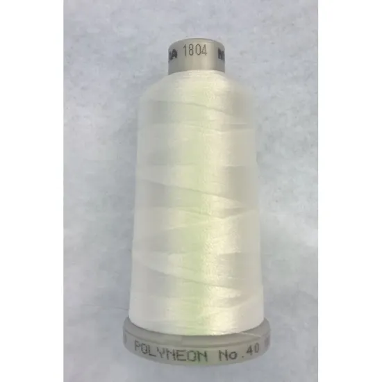 Ata de brodat polyneon Natural White, 100% polyester, finete 40, con 1000 metri, cutie 10 conuri