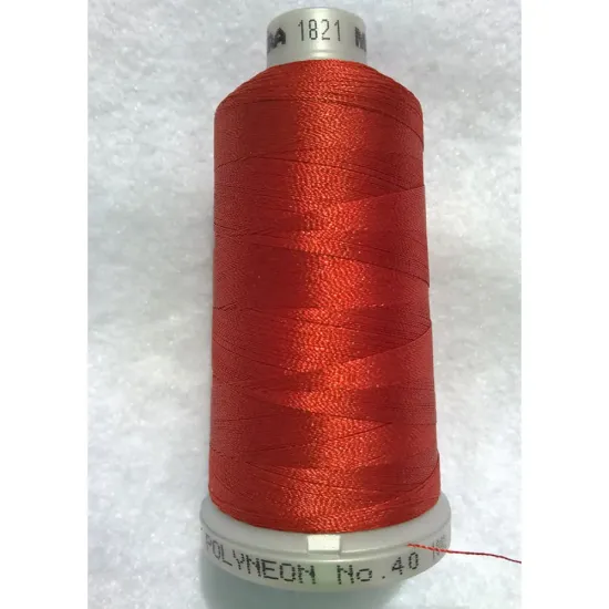 Ata de brodat polyneon Terra Cotta, 100% polyester, finete 40, con 1000 metri, cutie 10 conuri