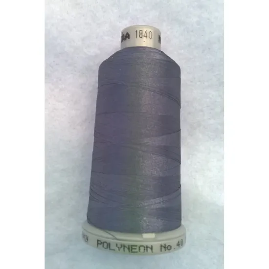 Ata de brodat polyneon Cadet Gray, 100% polyester, finete 40, con 1000 metri, cutie 10 conuri