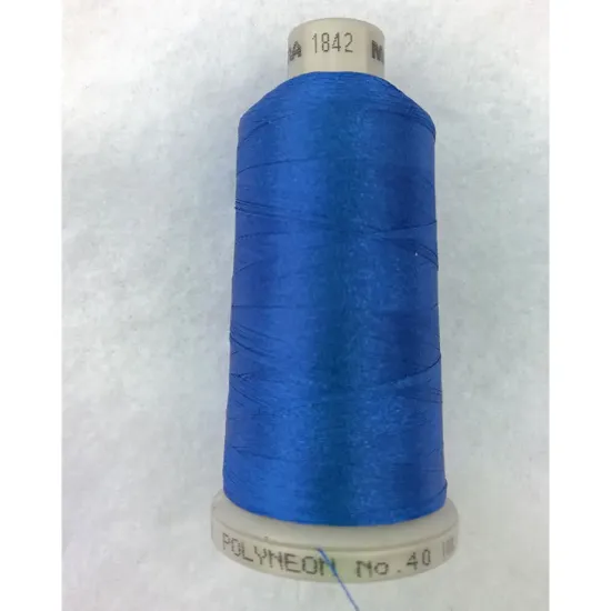 Ata de brodat polyneon True Blue, 100% polyester, finete 40, con 1000 metri, cutie 10 conuri