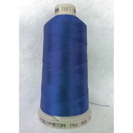 Ata de brodat polyneon Persian Blue, 100% polyester, finete 40, con 1000 metri, cutie 10 conuri