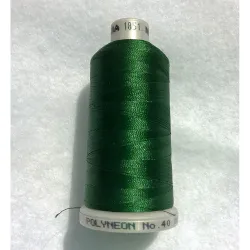 Ata de brodat polyneon Cadmium Green, 100% polyester, finete 40, con 1000 metri, cutie 10 conuri