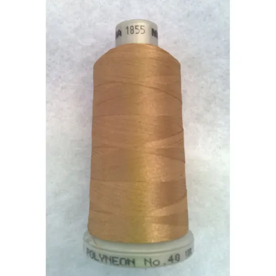 Ata de brodat polyneon Coffee with Cream, 100% polyester, finete 40, con 1000 metri, cutie 10 conuri