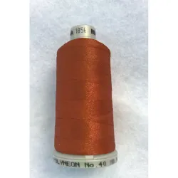 Ata de brodat polyneon Burnt Orange, 100% polyester, finete 40, con 1000 metri, cutie 10 conuri