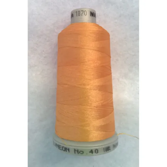 Ata de brodat polyneon Orange Sorbet, 100% polyester, finete 40, con 1000 metri, cutie 10 conuri