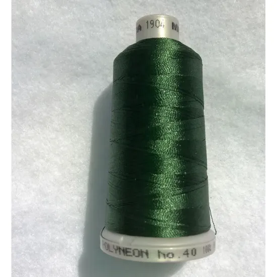 Ata de brodat polyneon Dark Sage, 100% polyester, finete 40, con 1000 metri, cutie 10 conuri