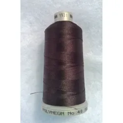 Ata de brodat polyneon Bittersweet Chocolate, 100% polyester, finete 40, con 1000 metri, cutie 10 conuri