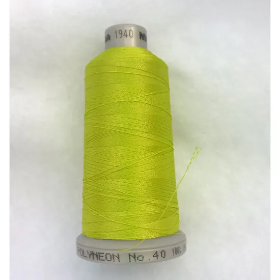 Ata de brodat polyneon Key Lime, 100% polyester, finete 40, con 1000 metri, cutie 10 conuri
