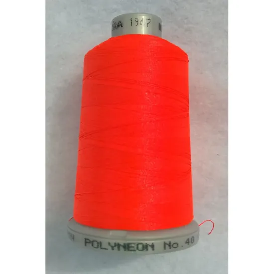 Ata de brodat polyneon Neon Lobster, 100% polyester, finete 40, con 1000 metri, cutie 10 conuri