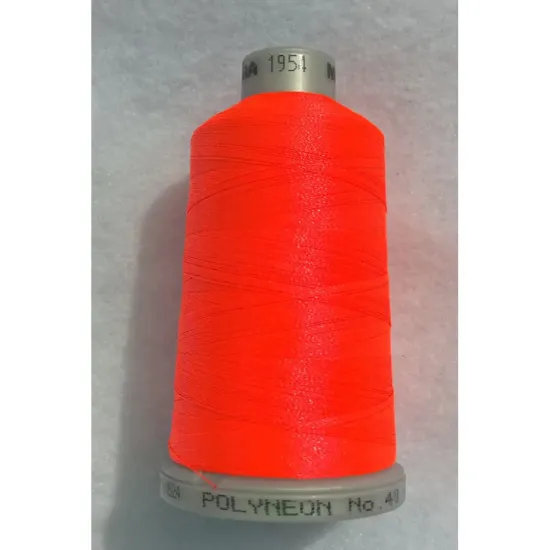 Ata de brodat polyneon Fluorescent Red/Pink, 100% polyester, finete 40, con 1000 metri, cutie 10 conuri