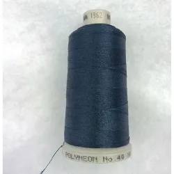 Ata de brodat polyneon Admiral Blue, 100% polyester, finete 40, con 1000 metri, cutie 10 conuri