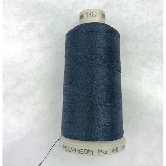 Ata de brodat polyneon Admiral Blue, 100% polyester, finete 40, con 1000 metri, cutie 10 conuri