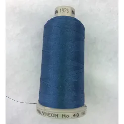 Ata de brodat polyneon Colonial Blue, 100% polyester, finete 40, con 1000 metri, cutie 10 conuri