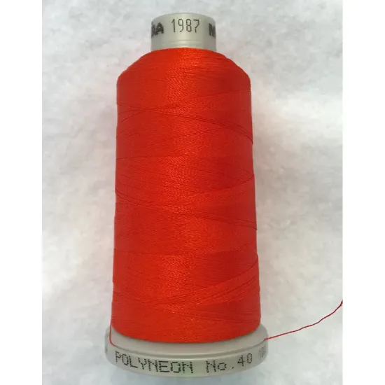 Ata de brodat polyneon Paprika, 100% polyester, finete 40, con 1000 metri, cutie 10 conuri