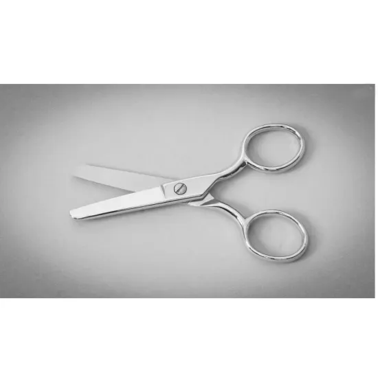 Foarfeca de buzunar de uz casnic si profesional din otel carbon C50 nichelat, manere egale, Fraliz, 10cm (4")