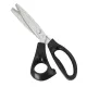 Foarfeca de croitorie din otel carbon C50 nichelat, lame zimtate pentru taiere zig-zag, manere inegale, Premax, colectia Classica, 23cm (9″)