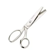 Foarfeca de croitorie din otel carbon C50 nichelat, lame zimtate pentru taiere zig-zag, manere inegale, Premax, colectia Classica, 19cm (7-1/2″)
