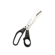 Foarfeca de croitorie din otel carbon C50 nichelat, lame zimtate pentru taiere zig-zag, manere inegale, Premax, colectia Classica, 23cm (9″)