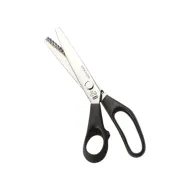 Foarfeca de croitorie din otel carbon C50 nichelat, lame zimtate pentru taiere zig-zag, manere inegale, Premax, colectia Classica, 23cm (9″)