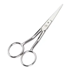 Foarfeca de broderie cu tija indoita si lame curbate din otel carbon fin placat cu nichel, manere egale, Premax, colectia Omnia, lungime 15cm (6")