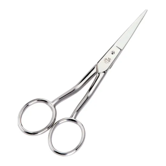 Foarfeca de broderie cu tija indoita si lame curbate din otel carbon fin placat cu nichel, manere egale, Premax, colectia Omnia, lungime 15cm (6")