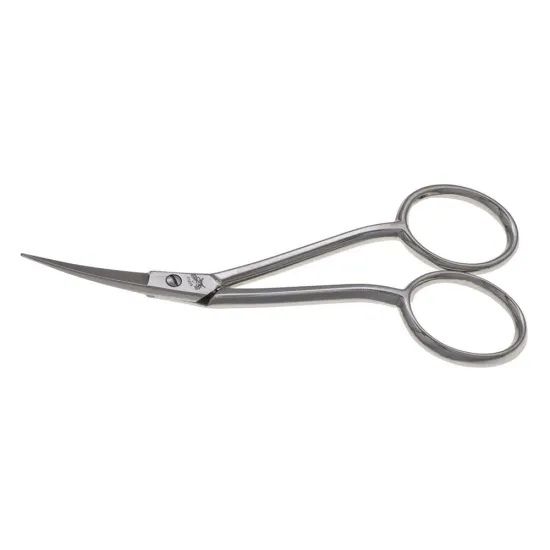 Foarfeca de broderie cu tija indoita si lame curbate din otel carbon fin placat cu nichel, manere egale, Premax, colectia Omnia, lungime 15cm (6")