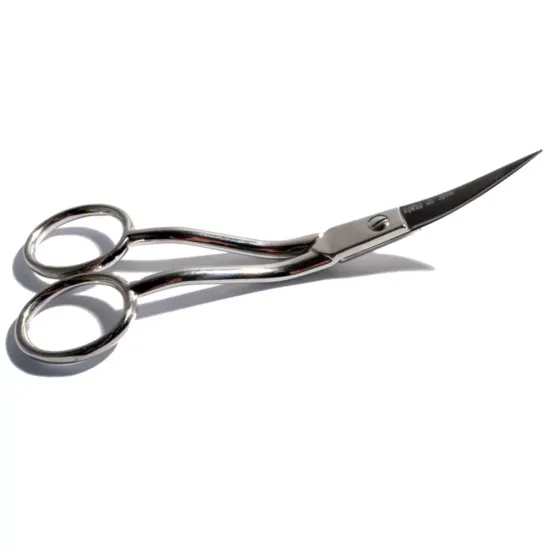 Foarfeca de broderie cu tija indoita si lame curbate din otel carbon fin placat cu nichel, manere egale, Premax, colectia Omnia, lungime 15cm (6")