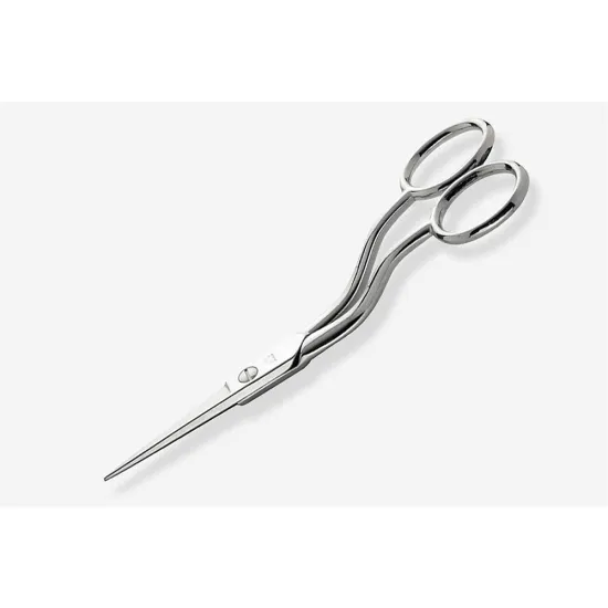 Foarfeca de broderie cu tija indoita si lame drepte din otel carbon fin placat cu nichel, manere egale, Premax, colectia Omnia, lungime 15cm (6")