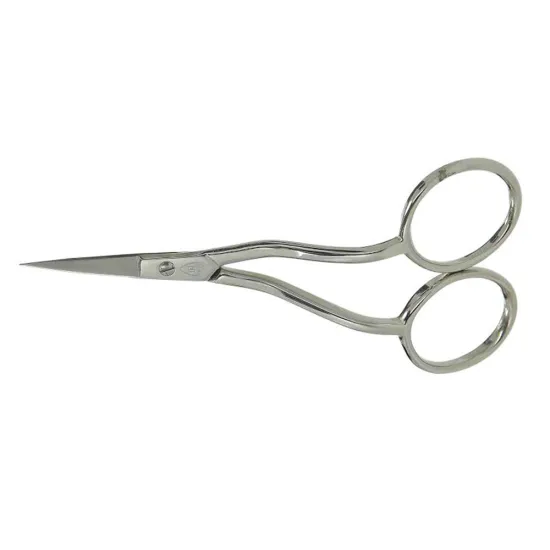 Foarfeca de broderie cu tija indoita si lame drepte din otel carbon fin placat cu nichel, manere egale, Premax, colectia Omnia, lungime 15cm (6")