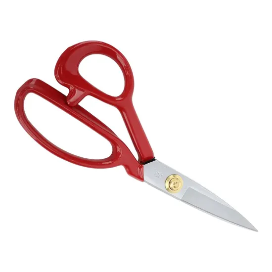 Foarfeca de croitorie de uz casnic si profesional cu lama dreapta, maner rosu, otel carbon inoxidabil, manere inegale, PIN, 20cm (8″)