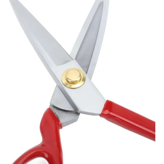 Foarfeca de croitorie de uz casnic si profesional cu lama dreapta, maner rosu, otel carbon inoxidabil, manere inegale, PIN, 20cm (8″)