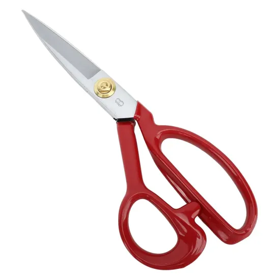 Foarfeca de croitorie de uz casnic si profesional cu lama dreapta, maner rosu, otel carbon inoxidabil, manere inegale, PIN, 20cm (8″)