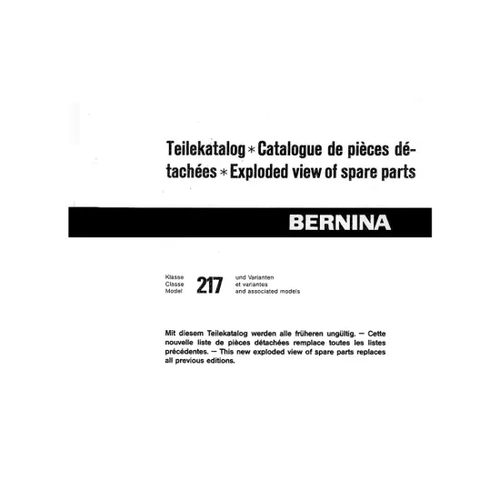 Manual tehnic pentru masina de cusut casnica Bernina 217