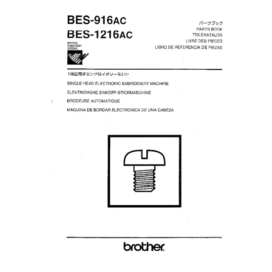 Manual tehnic pentru masina de brodat cu 1 cap Brother BES-916AC