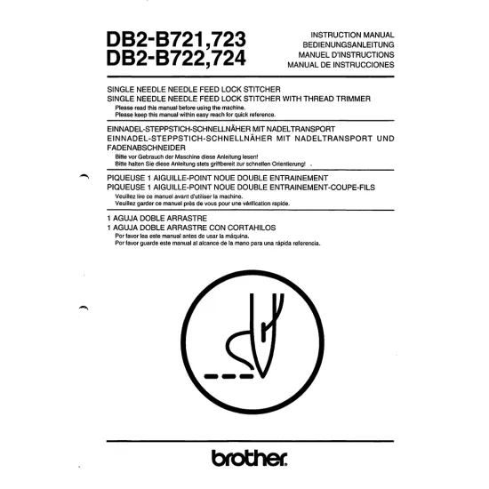Manual instructiuni utilizare pentru masina industriala de cusut Brother DB2-B724