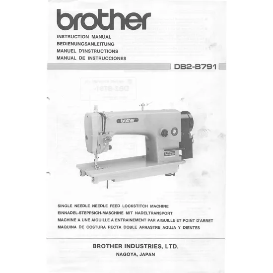 Manual instructiuni utilizare pentru masina industriala de cusut Brother DB2-B791
